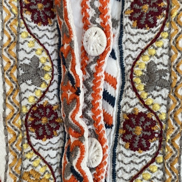 Biya Johnny Was Bohemian sleeveless button down top /blouse. Embroidered… - Picture 3 of 9